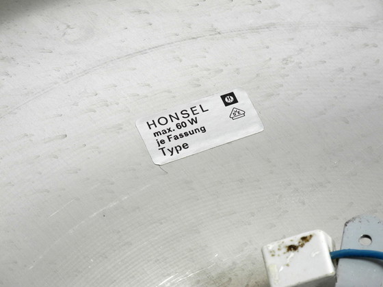 Image 1 of Large Round Original Mid Century Space Age Aluminum Ceiling or Wall Lamp by Honsel | Ø 50 cm