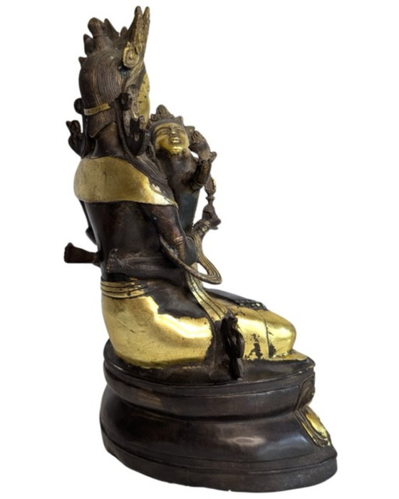 Yab-Yum tantrique vintage en bronze doré – Circa 1960 – Objets déco, Gold (photo 4 of 13)
