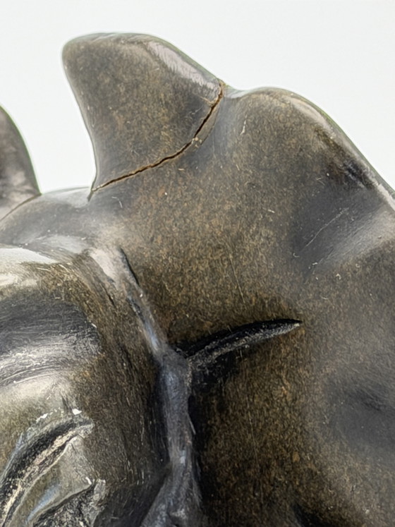 Image 1 of Éléphant en stéatite vintage – sculpté à la main – Statue africaine