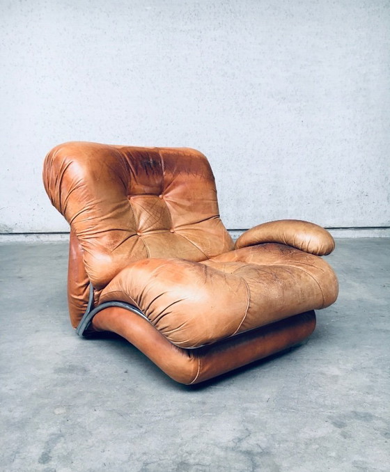 Image 1 of Midcentury Modern Italian Design 'COROLLA' Leather Sectional Sofa by I.P.E. Italy 1970's