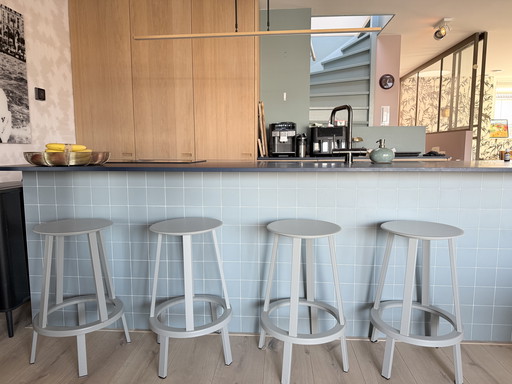 HAY Revolver Barhocker - niedrig, grau, 4 Stück