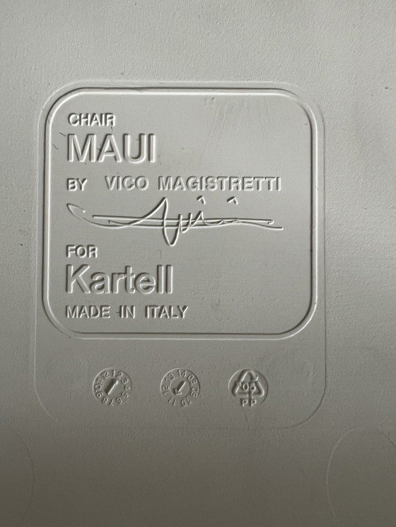 Image 1 of Maui Chairs Set Of 4 White Kartell Vico Magistretti