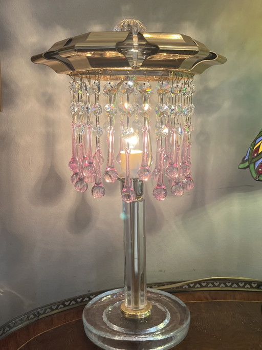 Vintage pink Murano Teardrop table lamp