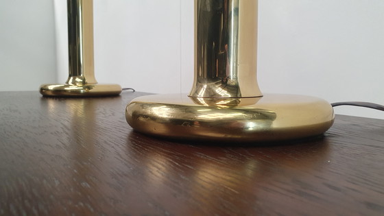 Image 1 of 2x messing tafellamp Baulmann Leuchten, Duitsland jaren 80