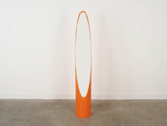 Image 1 of Orange ‘Lipstick’ mirror, Italian design, 1970s, designer: Rodolfo Bonetto