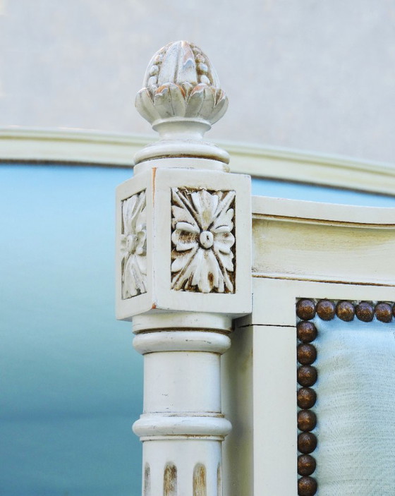 Image 1 of Raro letto Luigi XVI Revival della metà del secolo, formato King UE/UK King/US Queen da recuperare