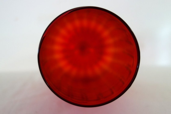 Image 1 of Large vintage red glass vase, 50cm