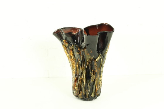 Image 1 of Große Murano-Glasvase von Enrico Cammozzo (mit Echtheitszertifikat)