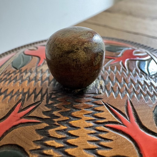 Authentic Amsterdam School lidded box – Pyrography – ca. 1920