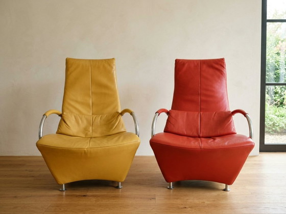 De Toekomst Sitting Vision Fauteuil Panda Jaune, Chrome, Cuir, Design (photo 10 sur 10)