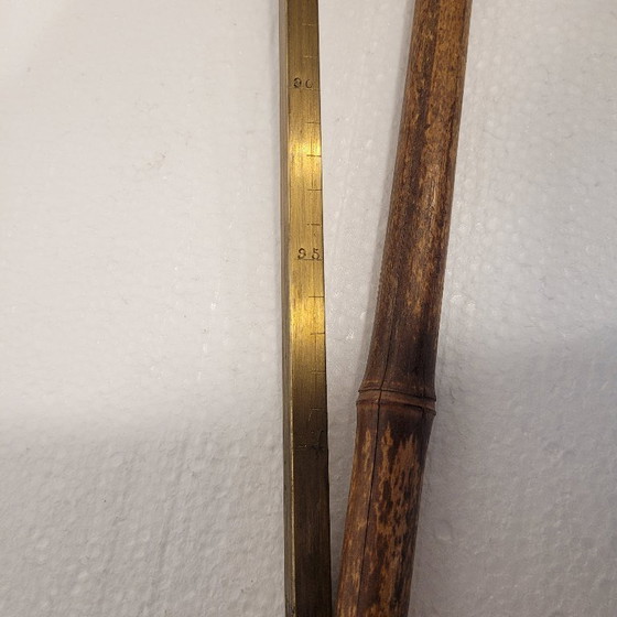 Image 1 of Bastón con medidor de caballos en bambú, contera metálica, p. s. XX – Francia