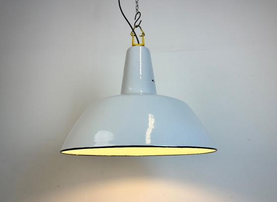 Image 1 of Industrial Grey Enamel Factory Pendant Lamp from Philips, 1960s
