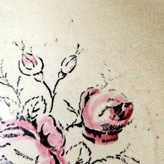 Image 1 of Antique August NOWOTNY ALTROHLAU Wall Deep Plate From Bohemia | Very Old Porcelain Hand-painted Floral Hanging Plate From 1890s 