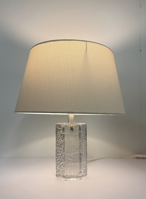 Image 1 of Massief vintage kristallen tafellamp van Willem Heesen voor Royal Leerdam, 1967 