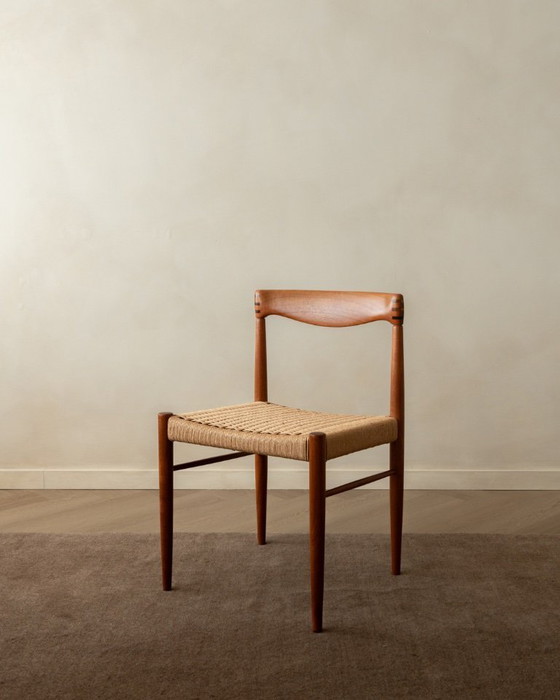 Image 1 of Vintage Dining Chairs by Henry Walter Klein for Bramin Møbler, Danish Teak Paper Cord Dining Chairs, 1960s, Set of 3