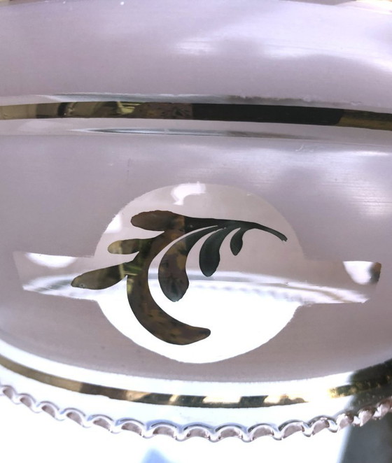 Image 1 of Lot de 5 bobêches anciennes, rose clair, en verre Booms De Rupel, Belgique