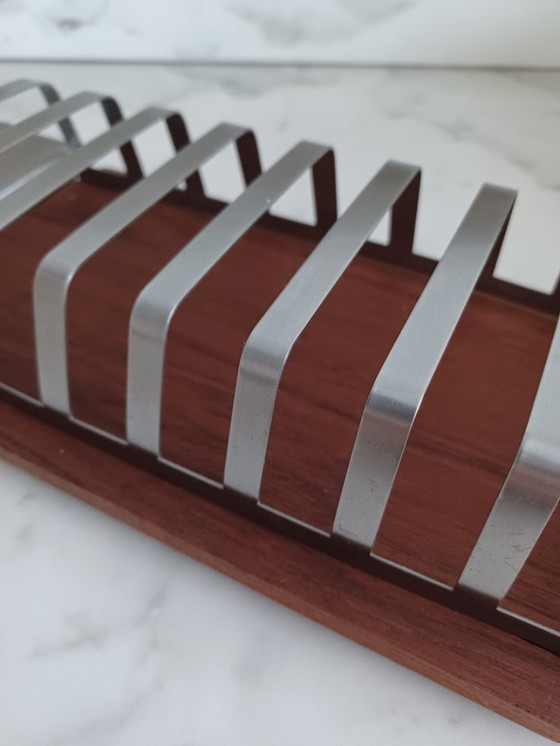 Image 1 of Mid-century design Grasoli. Toastrek. RVS + teak