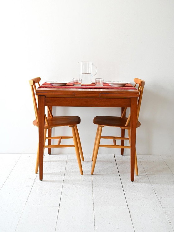 Image 1 of Mesa de comedor escandinava cuadrada de teca de los años 60
