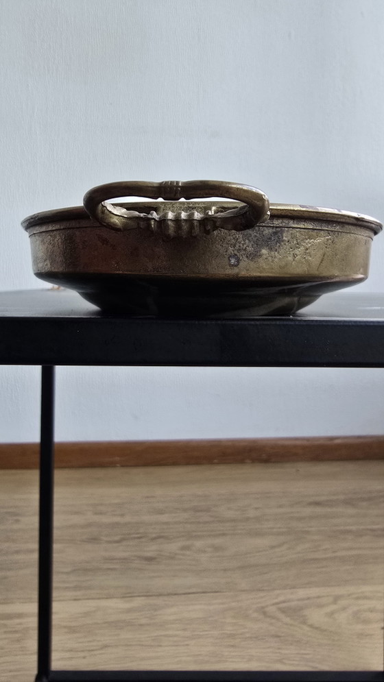 Vintage Solid Brass Studio Bowl – Signed Artisan Piece (1950s–1970s) (photo 8 of 15)