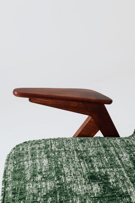 Image 1 of Scandinavian Green Lounge Chair Vintage Design Boho Upholstery Melange Fabric, 1960, Poland
