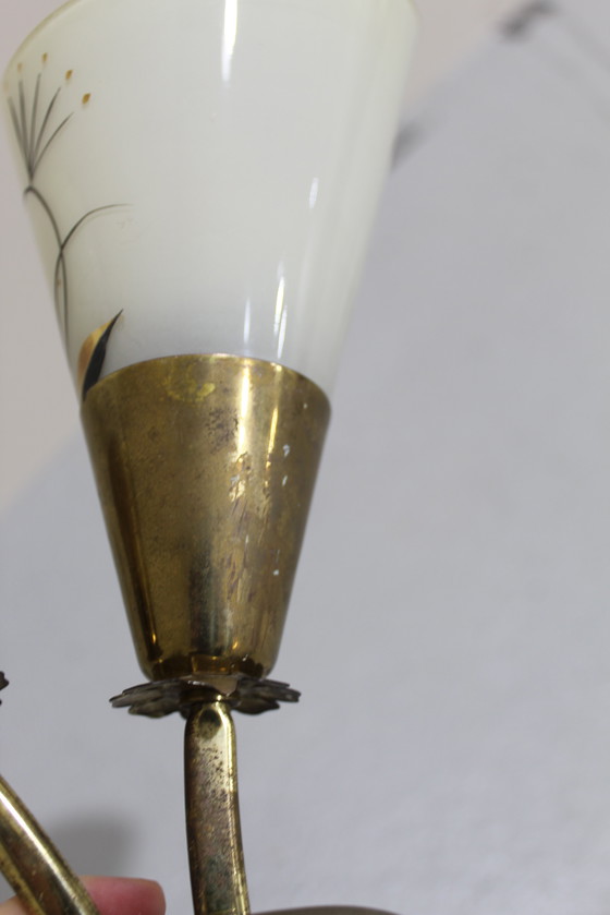 Image 1 of Vintage Wall Lamp - 1950s, Brass, Glass