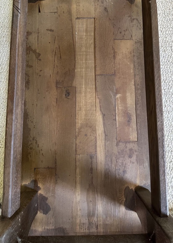 Rustieke houten zitgroep met bruine bekleding, Zithoek, Textiel, Rustic (foto 10 van 15)