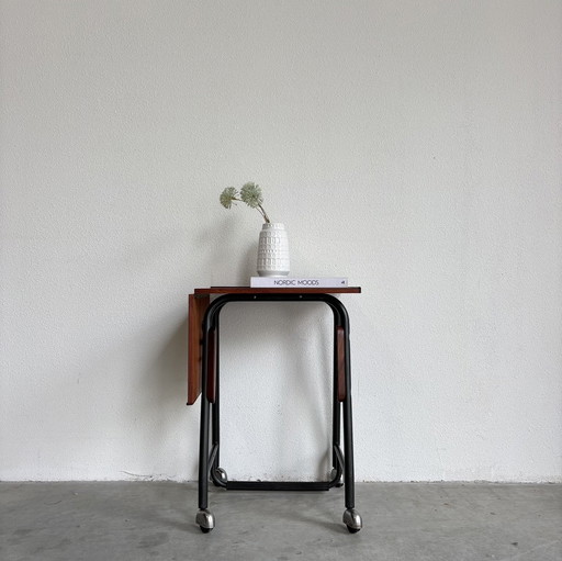 Vintage Deens schrijfmachine tafel - sidetable teak