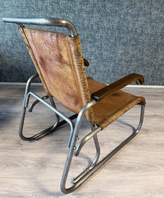 Image 1 of Vroege Bauhaus fauteuil met hoge rugleuning Veha, Den Haag, jaren 30