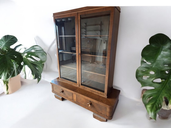 Image 1 of Art Deco display cabinet in the formal language of Bauhaus design. 1930s Germany