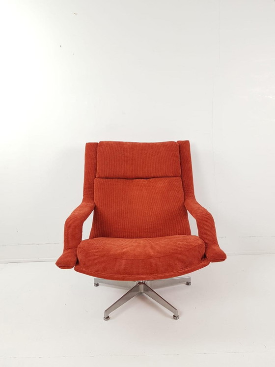 Poltrona girevole vintage Artifort | Poltrona reclinabile (Pietra) Rossa – Poltrone, Metal, Textile (photo 10 of 12)
