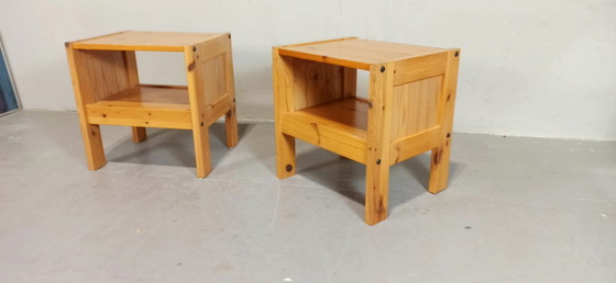 Image 1 of Set of 2 vintage pine night stands 