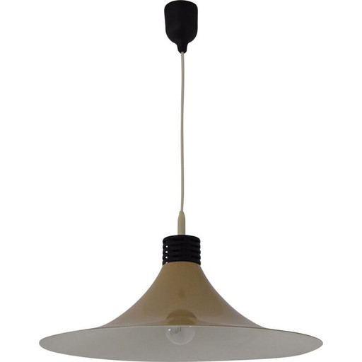 Lampada a sospensione in metallo laccato marrone, Germania 1980