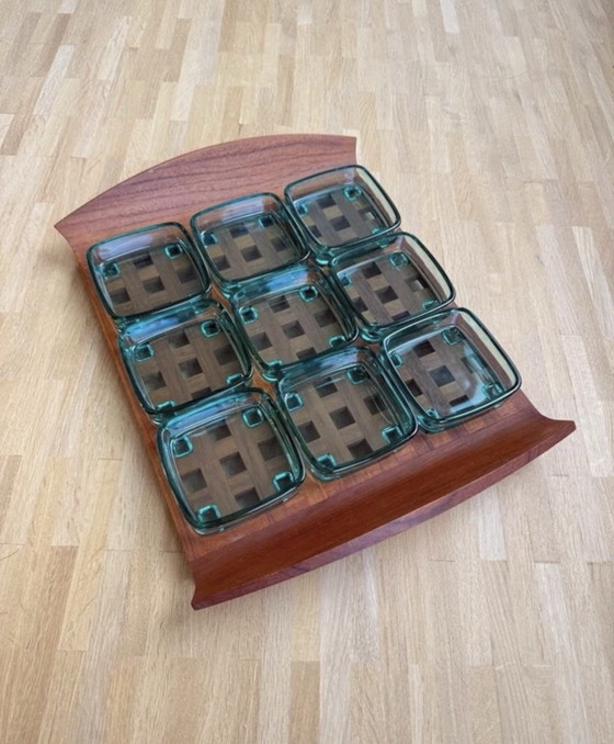 Plateau Dansk par Jens Harald Quistgaard – Accessoires de table, Verre, Bois (photo 2 of 9)