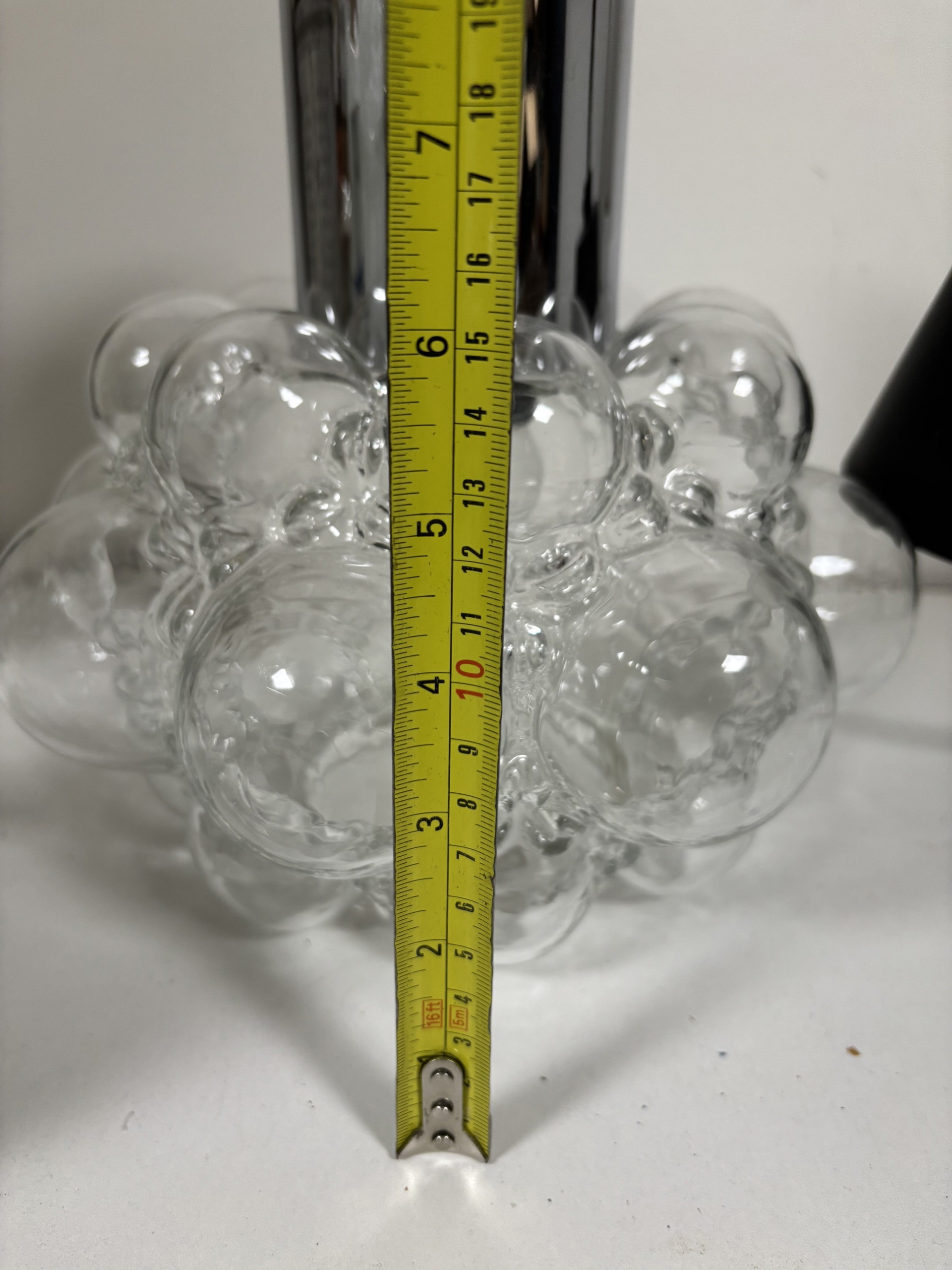 Vintage bubble glass pendant lamp by Helena Tynell for Limburg