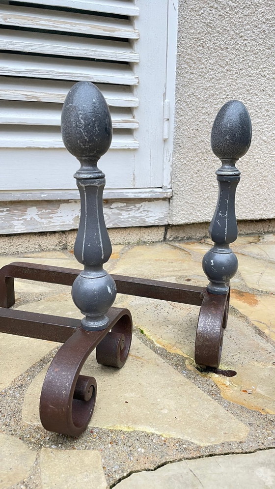 Image 1 of Vintage Geometric Fire Dogs