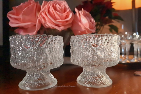 Image 1 of 2x Tapio Wirkkala, coupes à dessert IITALA verre à glace (Aslak) à pied.