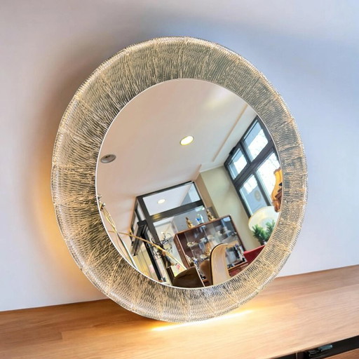 Hillebrand Space Age Spiegel mit Rahmen aus Acrylglas und Hintergrundbeleuchtung, Egon Hillebrand für Hillebrand Lighting, 1960