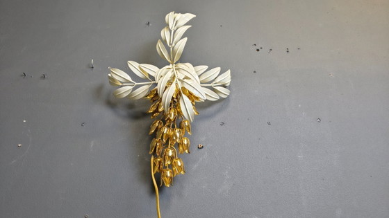 Image 1 of Vintage wandlamp met bloemenmotief van Hans Kögl, jaren 70.