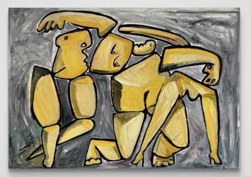 Gundi Falk (1966) Gigantisches kubistisches Gemälde 140/100cm