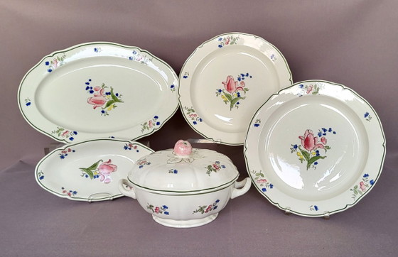 Complete Gien Lorraine 24-Piece Dinnerware Set in Very Good Condition – GIEN (France), Crockery, Porcelain (photo 3 of 9)