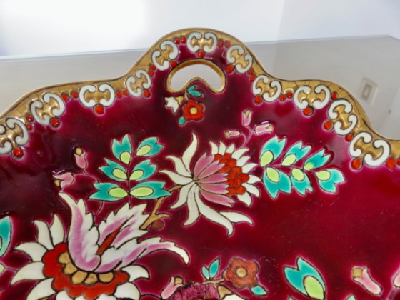 Image 1 of Plat en emaux de Longwy, modèle Venise, made in France, 40's 50's