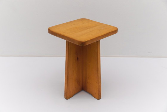 Image 1 of Conjunto de 6 taburetes de roble al estilo de Pierre Chapo, Francia, años 60