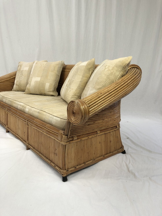 Image 1 of Divano Boho in bambù e rattan vintage