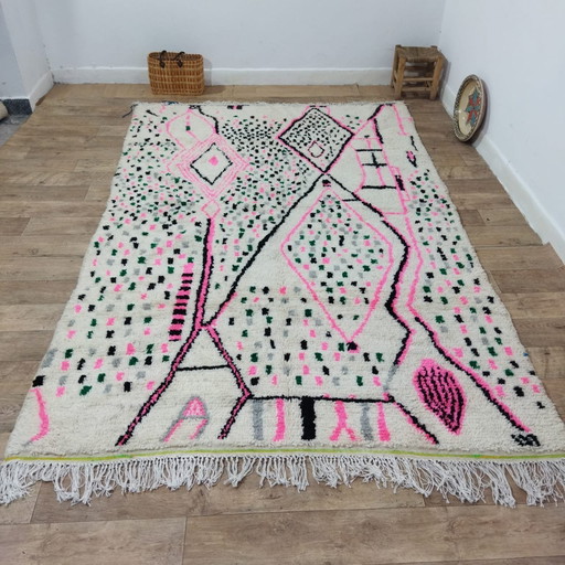 Tapis berbère marocain tissé à la main Unique et multicolore