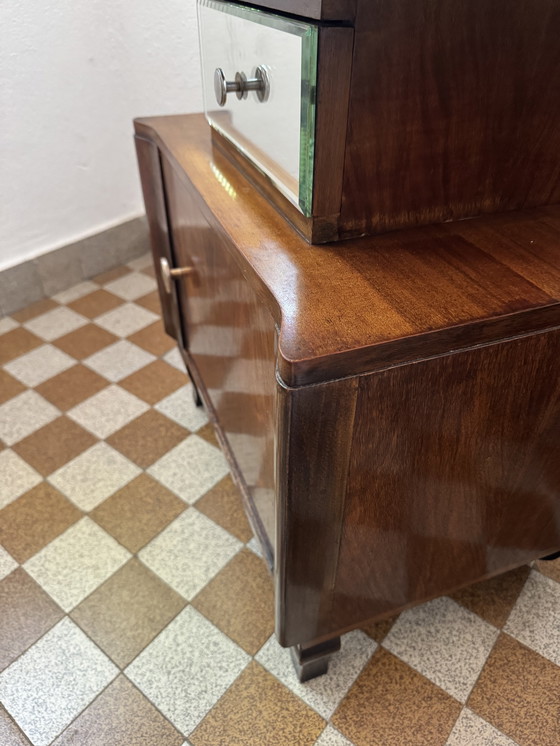 Image 1 of Nachtkastje in art-decostijl van gespiegeld hout