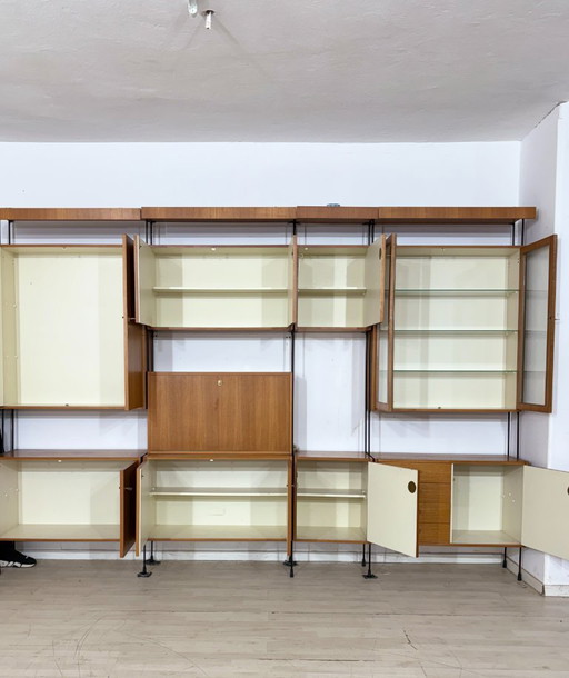 Omnia-plankensysteem, wandmeubel voor de woonkamer, wandplank van Ernst Dieter Hilker (1960)