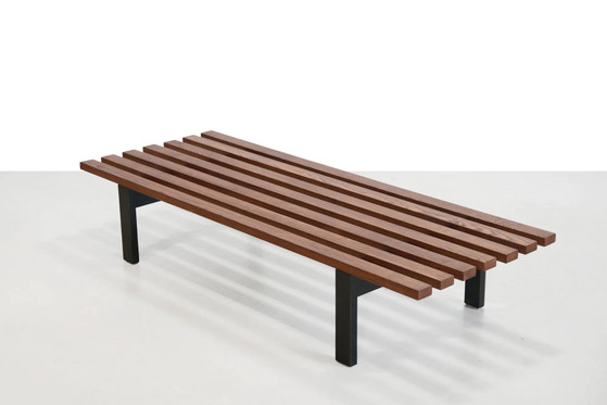 Vintage Martin Visser BZ71 slat bench for Spectrum, The Netherlands, Benches, Wood, Brown, Mid Century Modern (photo 2 of 7)