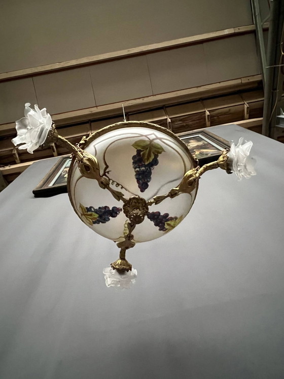 Lustre de style Louis XVI. – Bronze, Glass (photo 8 of 9)