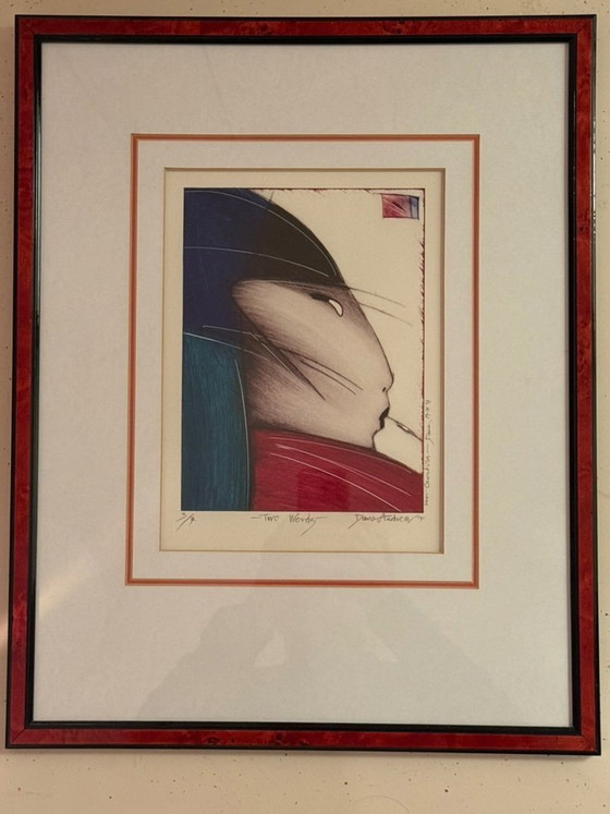 Image 1 of Etching by Dana Andreev Two Words number 3, series of 7 (1991)