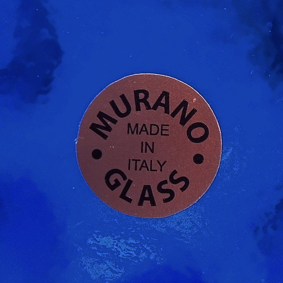 Image 1 of 1970s Blue Vase "Fazzoletto" by Dogi in Murano Glass. Made in Italy